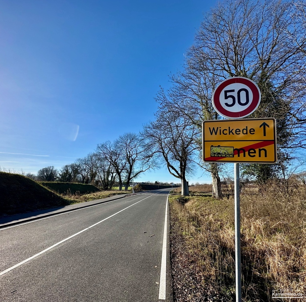 Neues Ortsschild direkt nach dem Südkamener Kreisverkehr (Buschweg). Foto: Archiv KamenWeb.de
